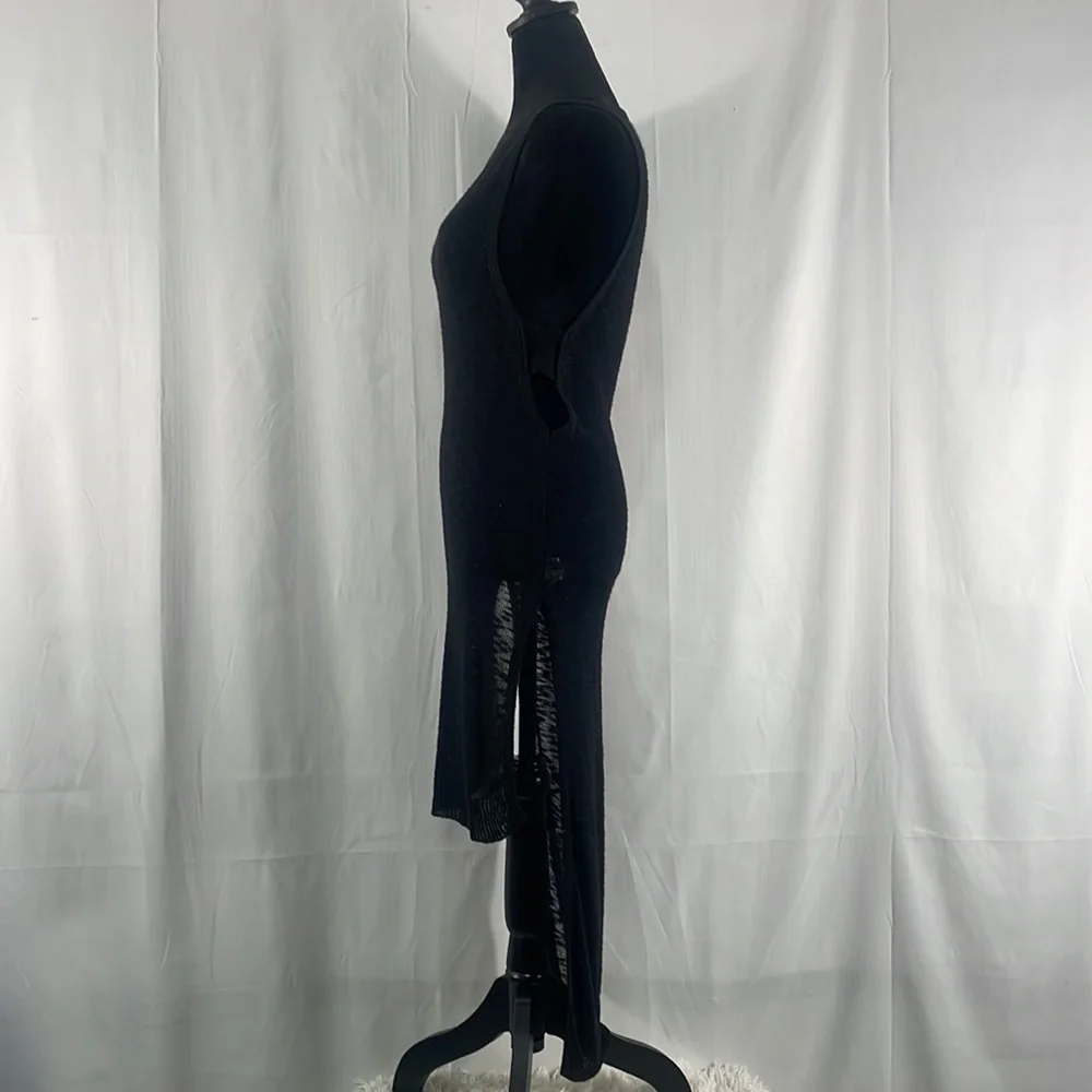 Express Black high low sheer, peek a boo side top, dress,cover, V neck,XS - Picture 11 of 12